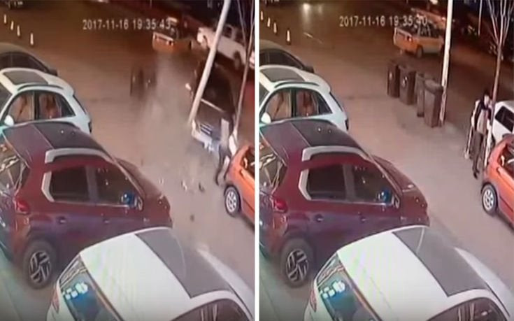 Αυτό θα πει «είχε άγιο» -Γλίτωσε το θάνατο δύο φορές μέσα σε λίγα δευτερόλεπτα (βίντεο)